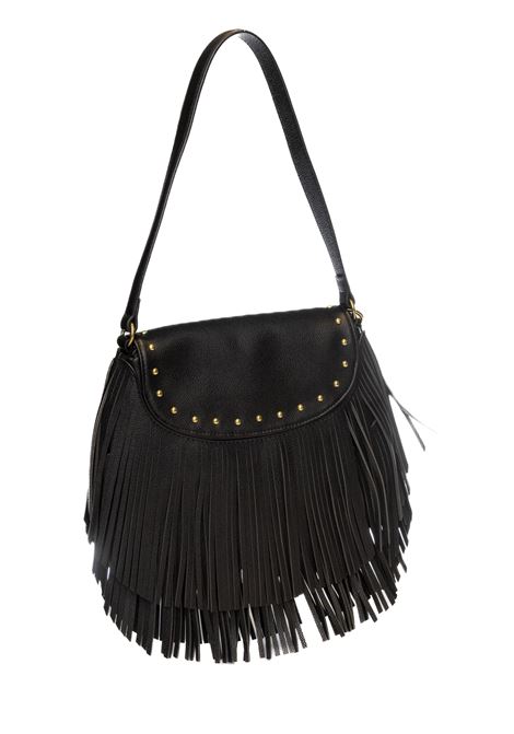 black fringe shoulder bag LE PANDORINE | 10B02FRINGE-C99
